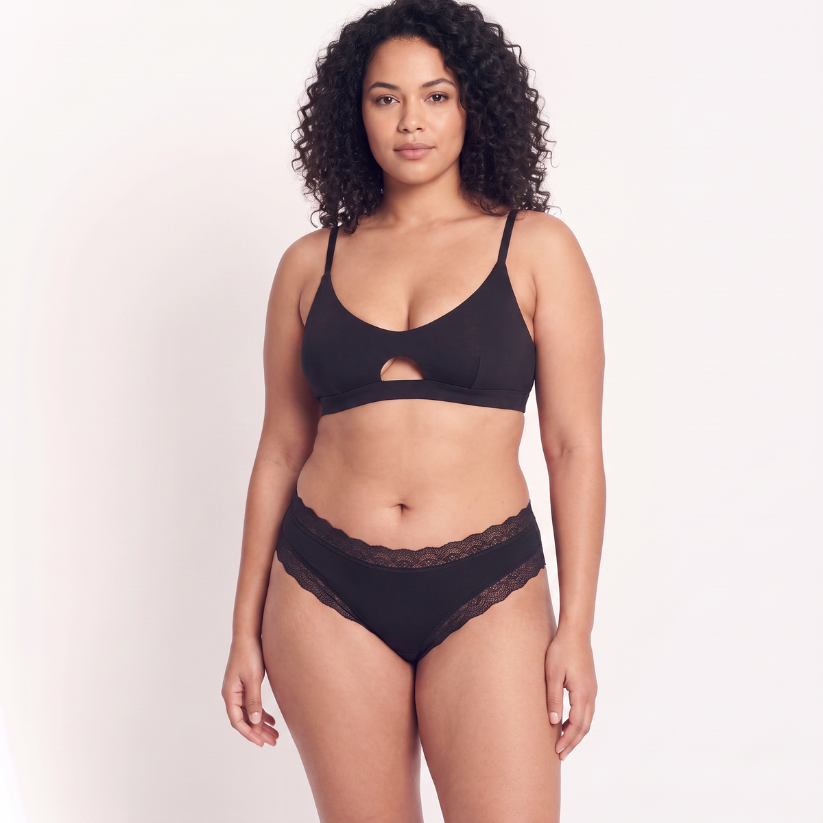 Organic Cotton Lace Mid-Rise Brief