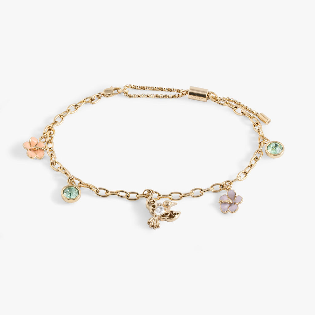Hummingbird Multicharm Adjustable Anklet