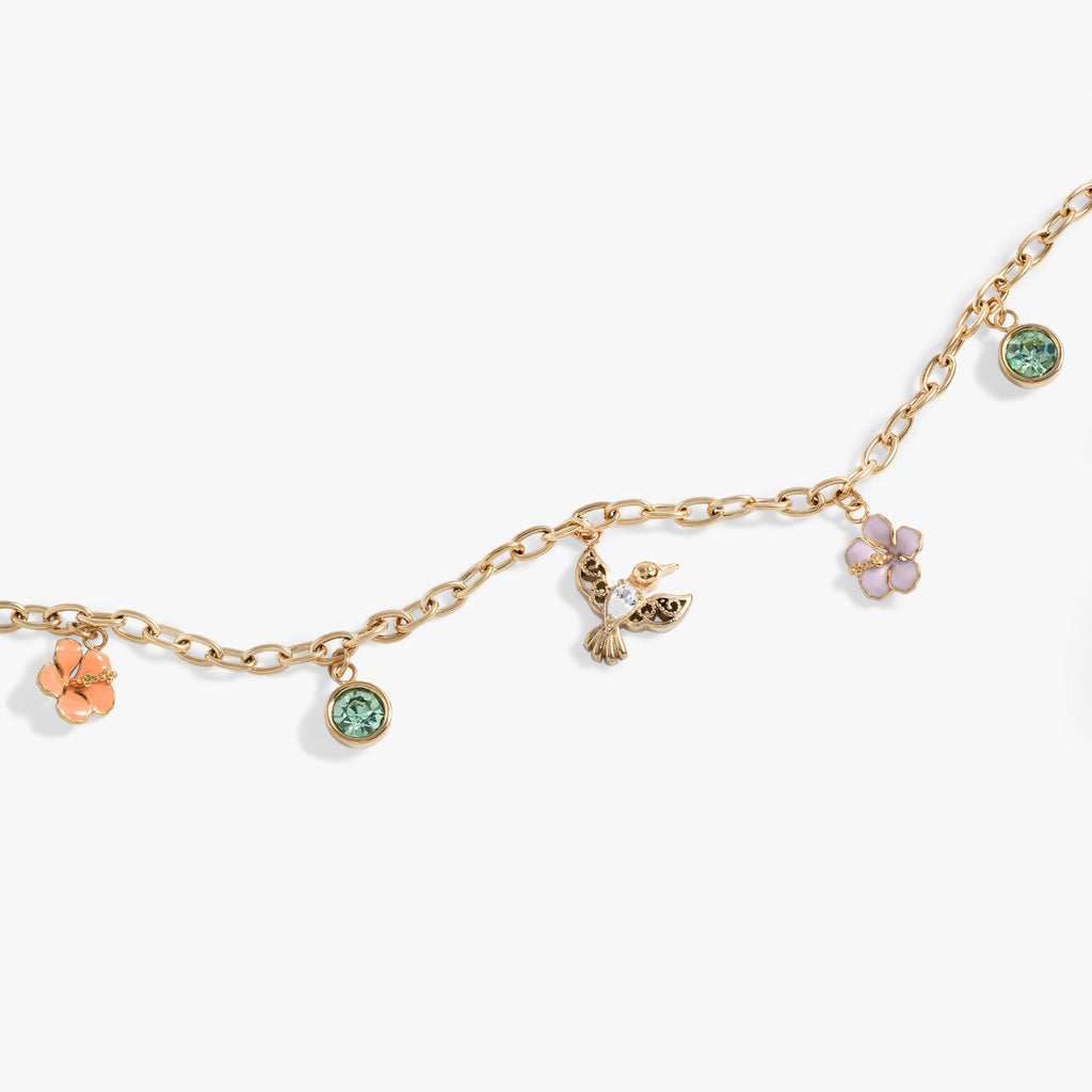 Hummingbird Multicharm Adjustable Anklet