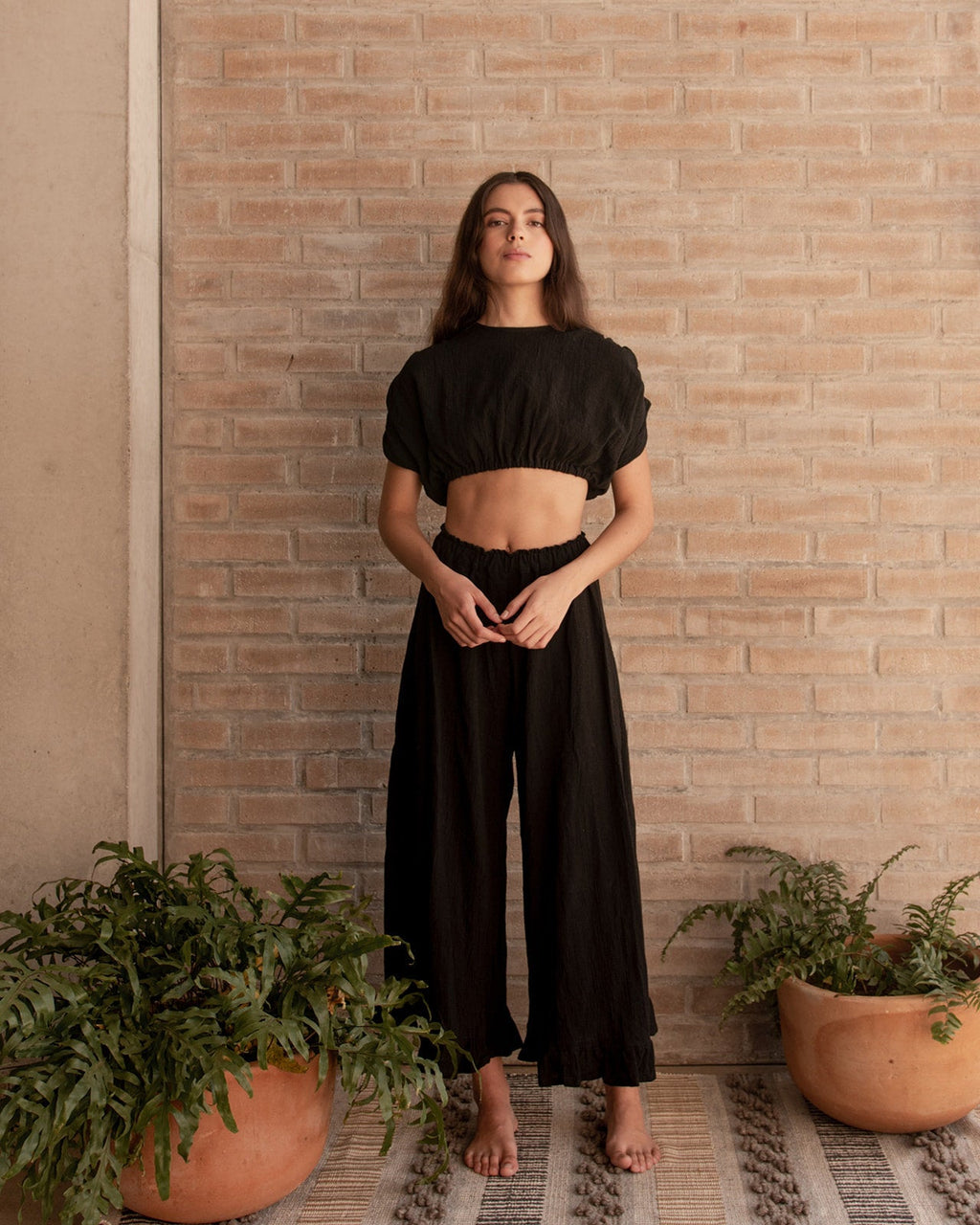 IRIS Cotton Short Sleeves Crop-Top