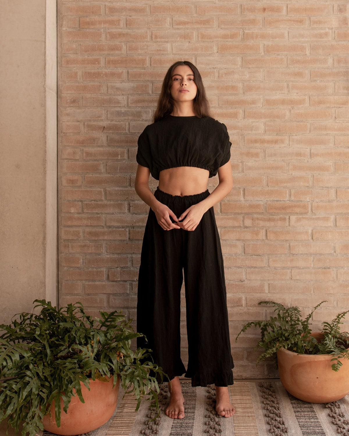 IRIS Cotton Short Sleeves Crop-Top
