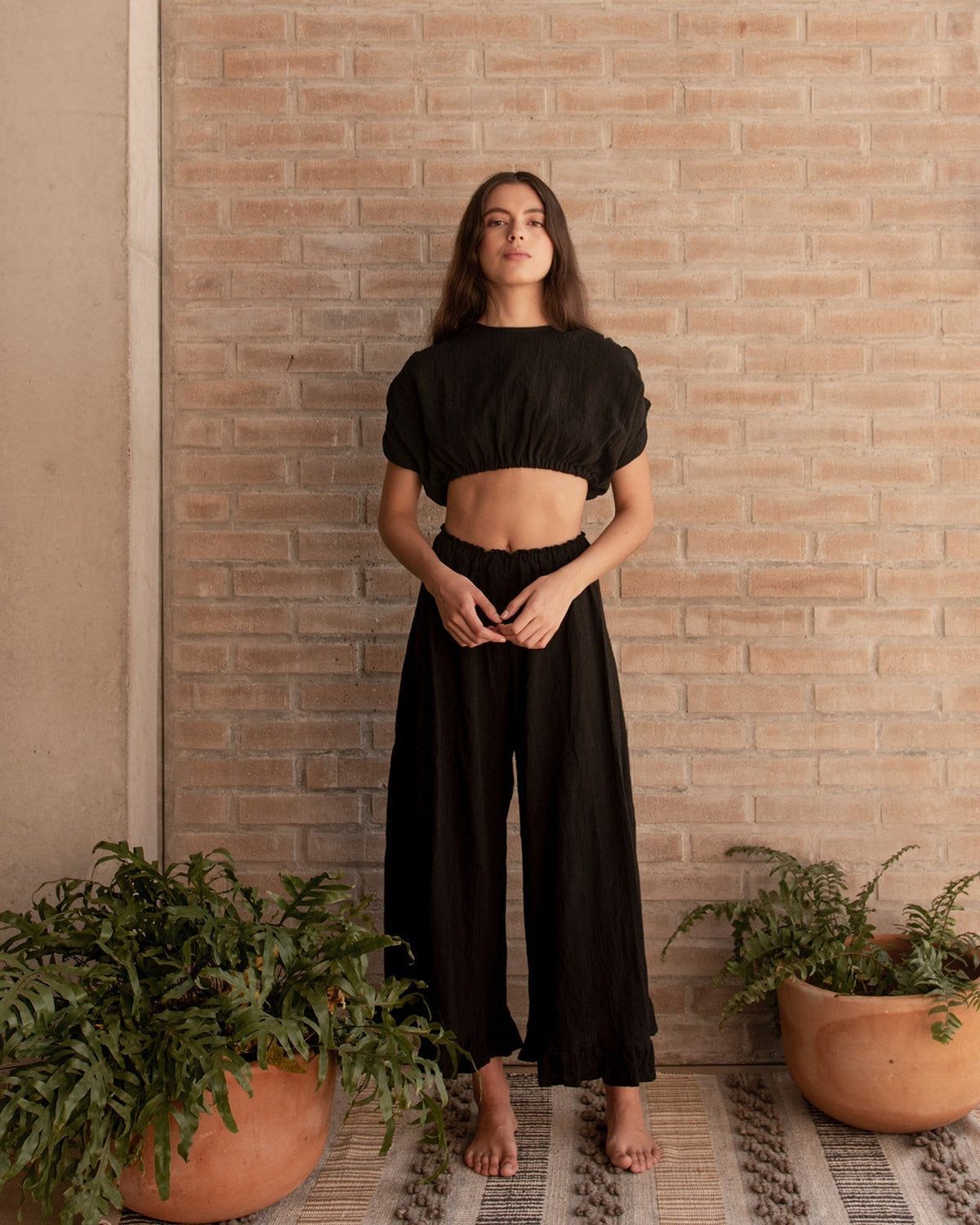 IRIS Cotton Short Sleeves Crop-Top