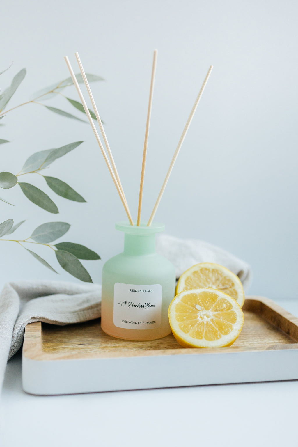 The Wind of Summer Reed Diffuser | Up to 120 Days, Frosted Glass | Timeless Organics