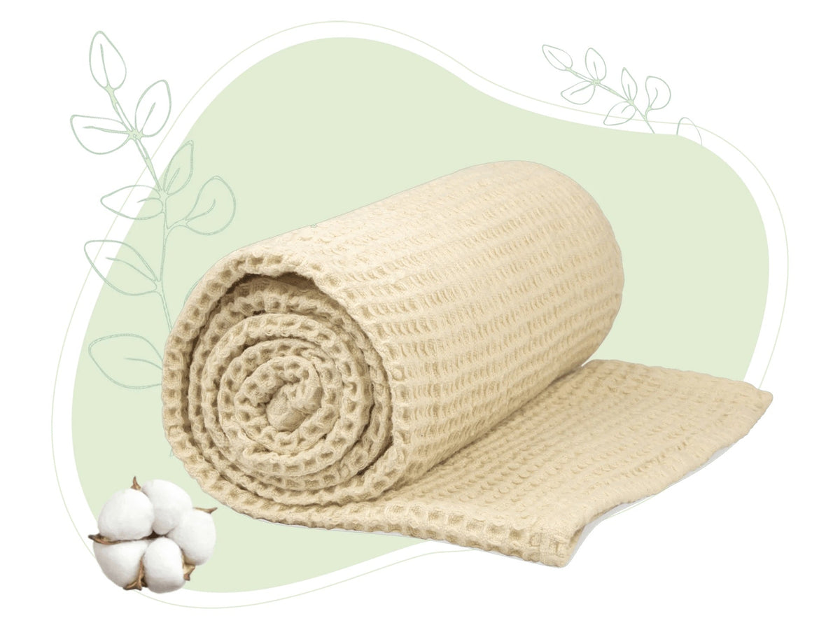 Organic Cotton Waffle Weave Throw Blanket