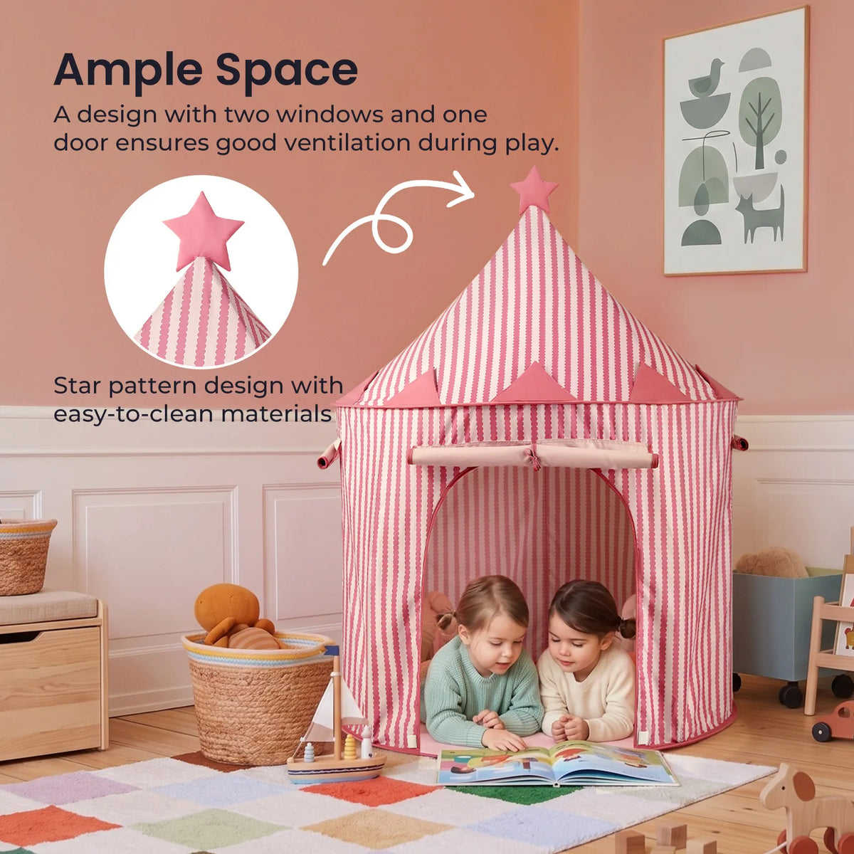 Tiny Land® Kids Indoor Play Tent & Reading Hideaway