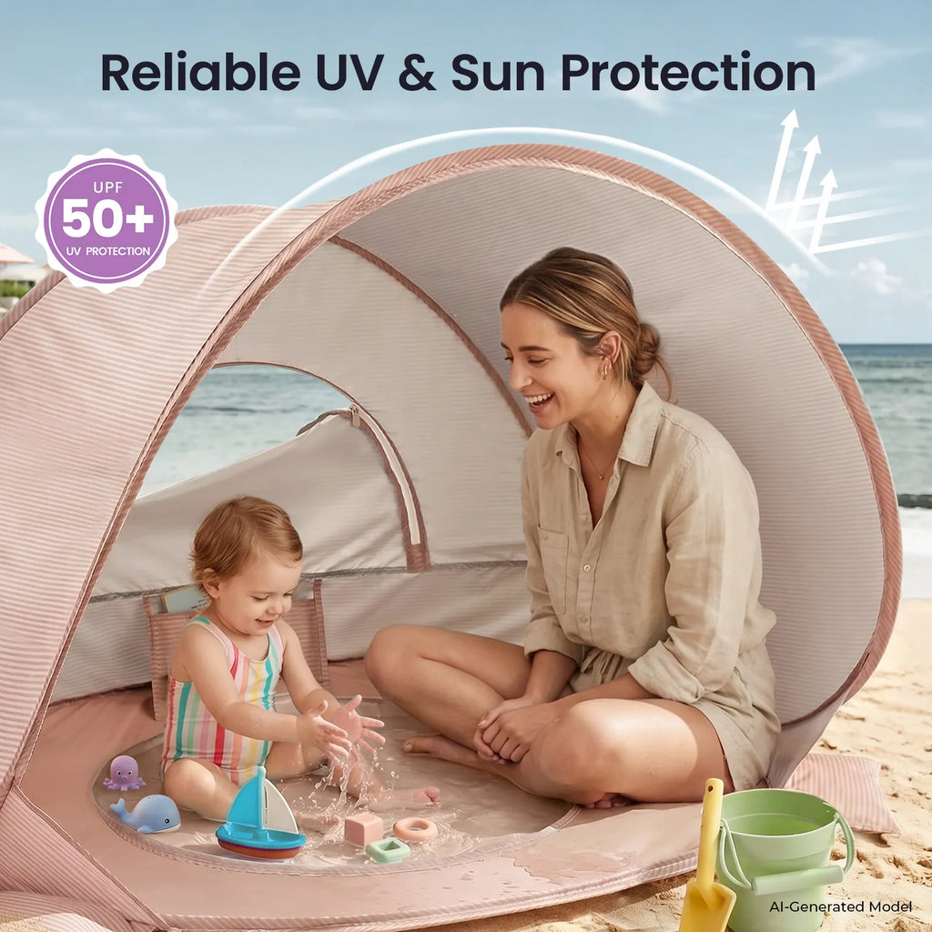 Tiny Land® Kids Beach Tent with Built-In Splash Pool