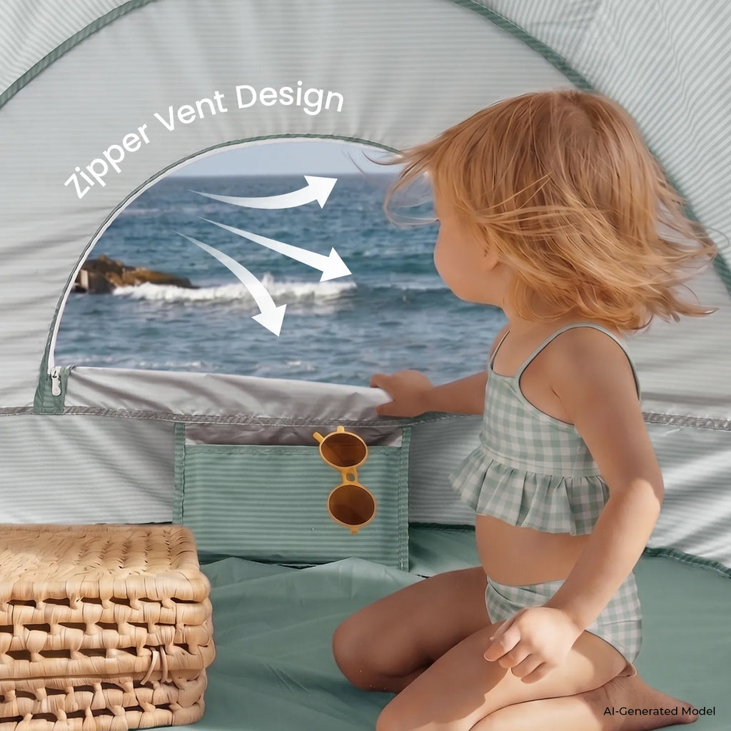Tiny Land® Kids Beach Tent with Built-In Splash Pool