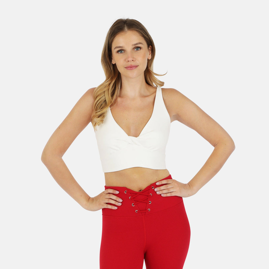 Ada Organic Cotton Twist Around Sports Bra | Medium Impact, Hand-Dyed, Made in LA | Lezat