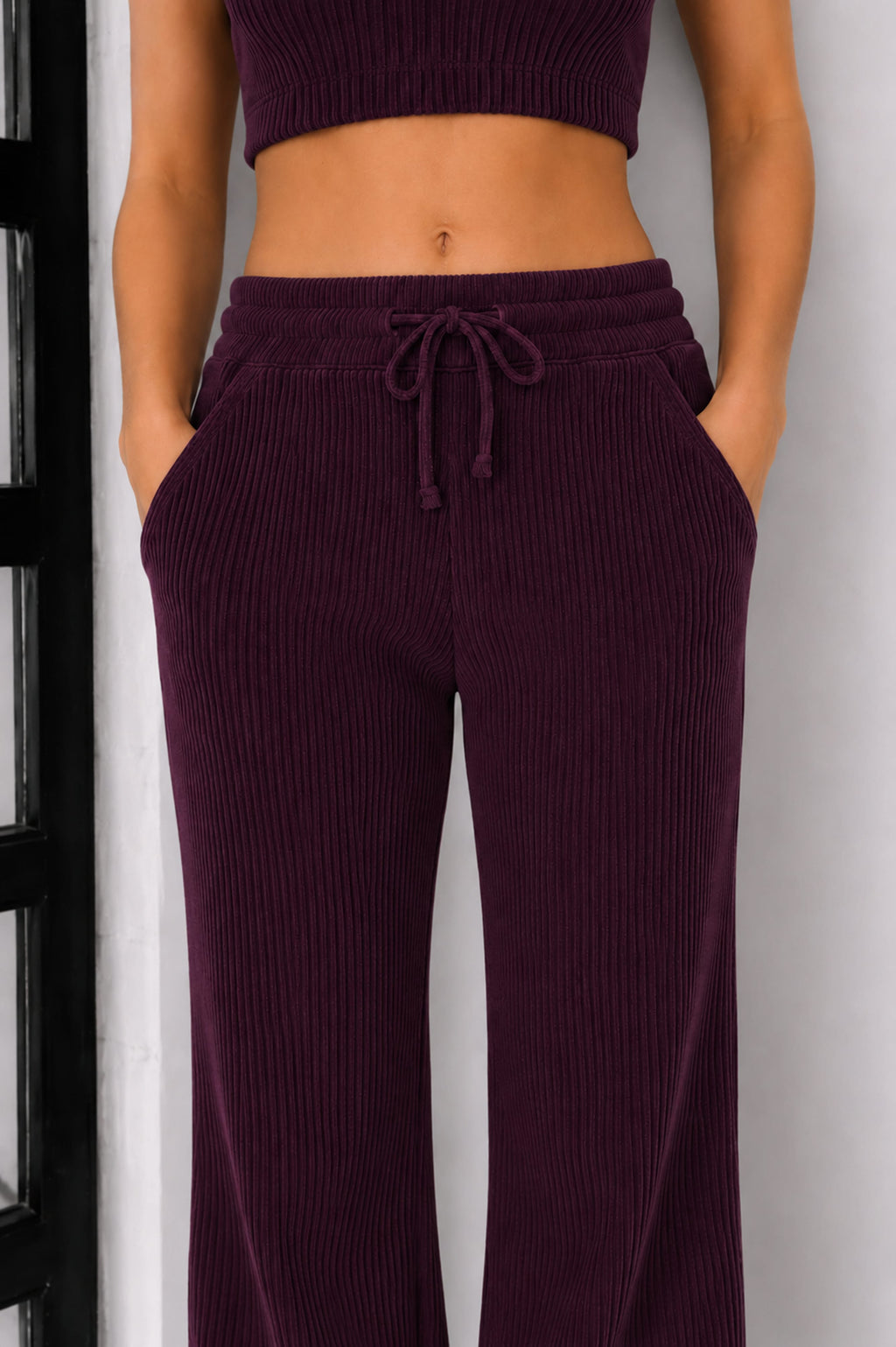 Jules Organic Cotton Waffle-Knit Drawstring Pants