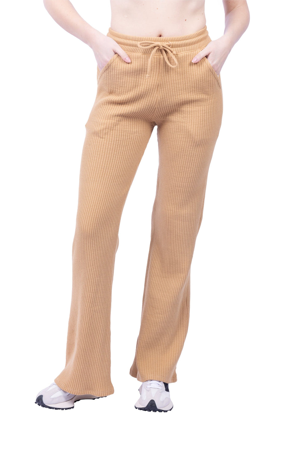 Jules Organic Cotton Waffle-Knit Drawstring Pants