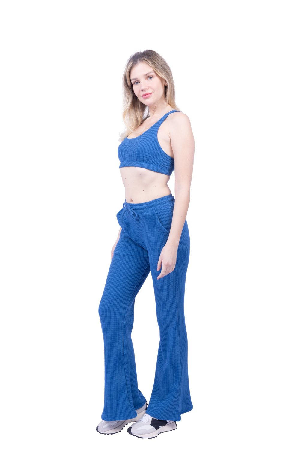 Jules Organic Cotton Waffle-Knit Drawstring Pants
