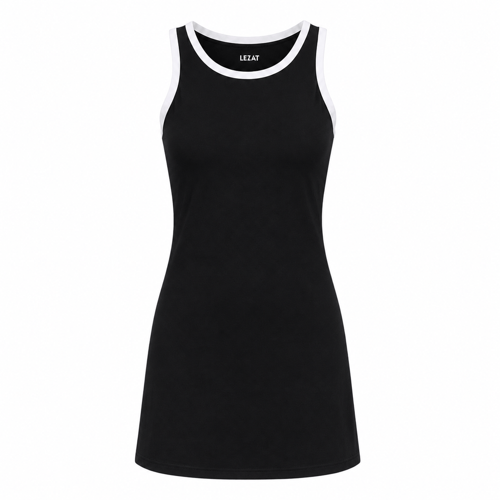 Willa Organic Cotton Contrast-Trim Active Mini Dress