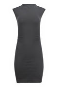 Kara Organic Cotton Mock-Neck Ruched Mini Dress