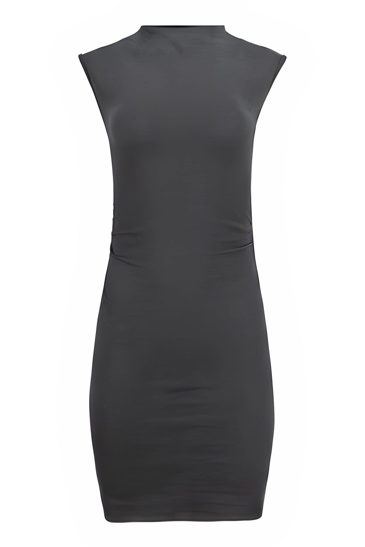 Kara Organic Cotton Mock-Neck Ruched Mini Dress