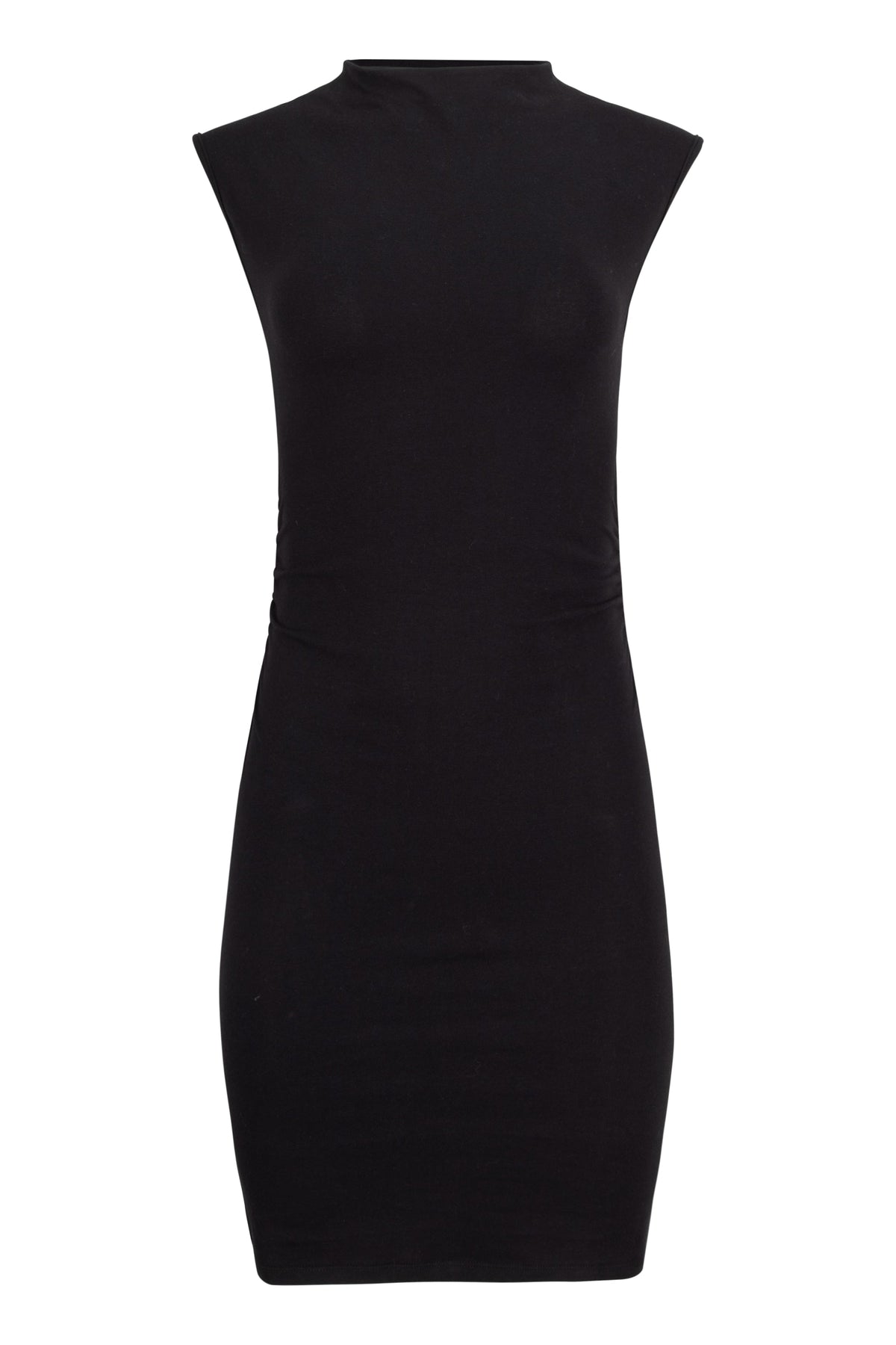 Kara Organic Cotton Mock-Neck Ruched Mini Dress