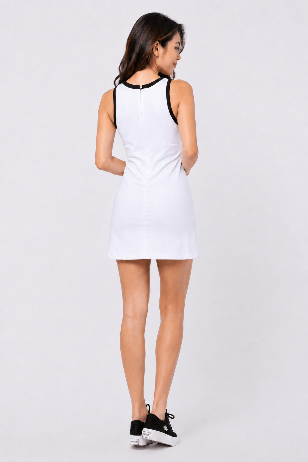 Willa Organic Cotton Contrast-Trim Active Mini Dress