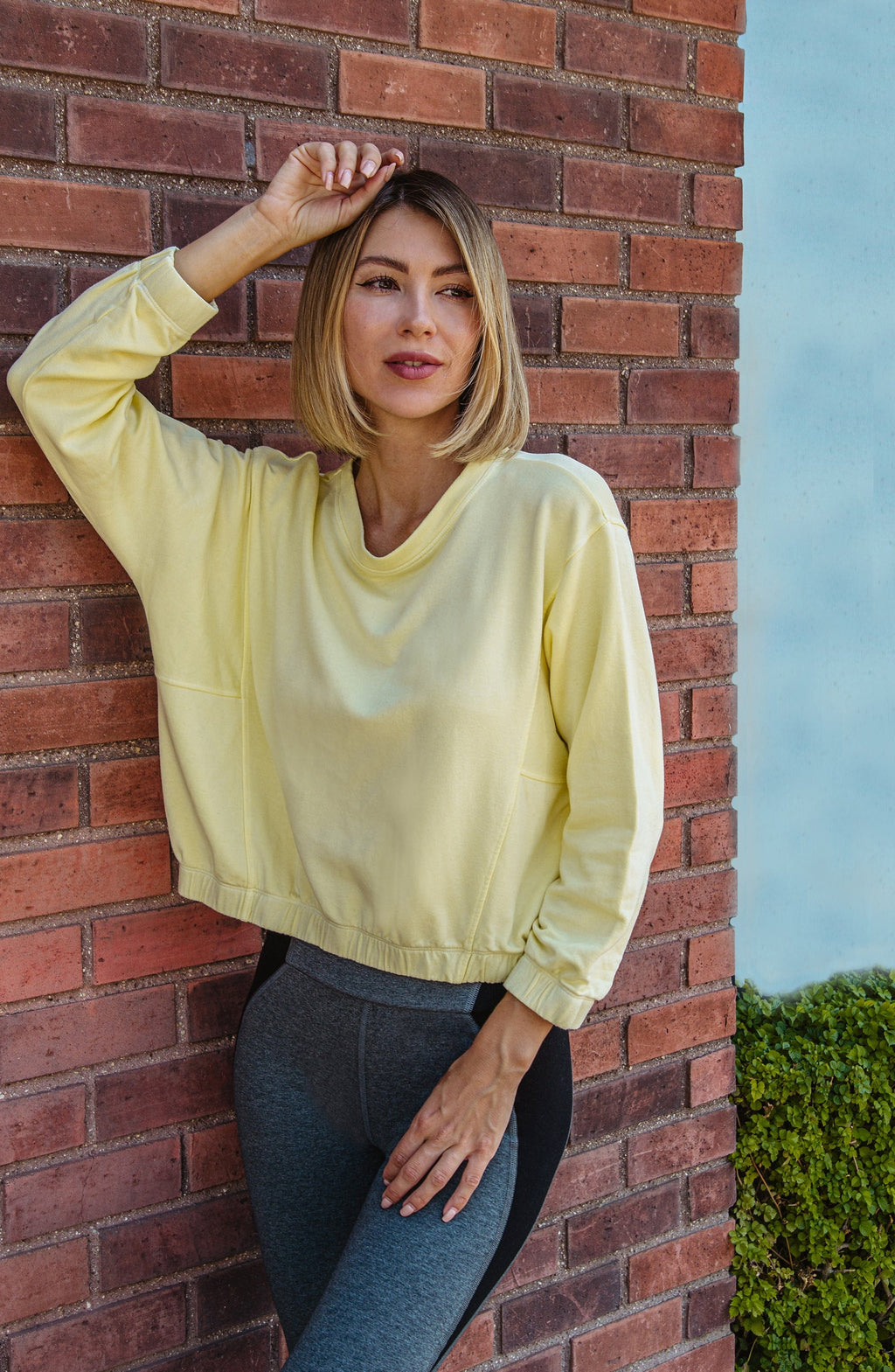 Ivy Boxy Cropped Modal Pullover | TENCEL Modal, French Terry, Locally Knitted | Sunny