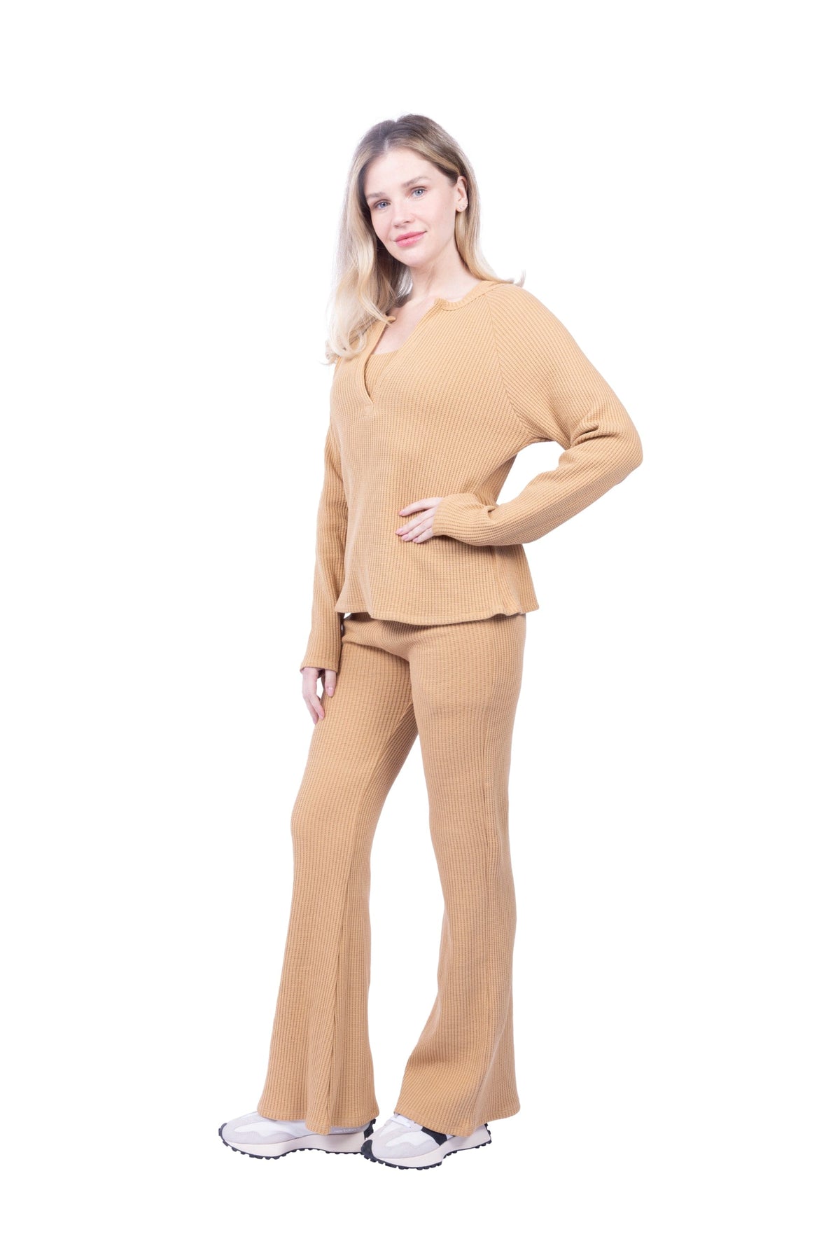 Jules Organic Cotton Waffle-Knit Drawstring Pants