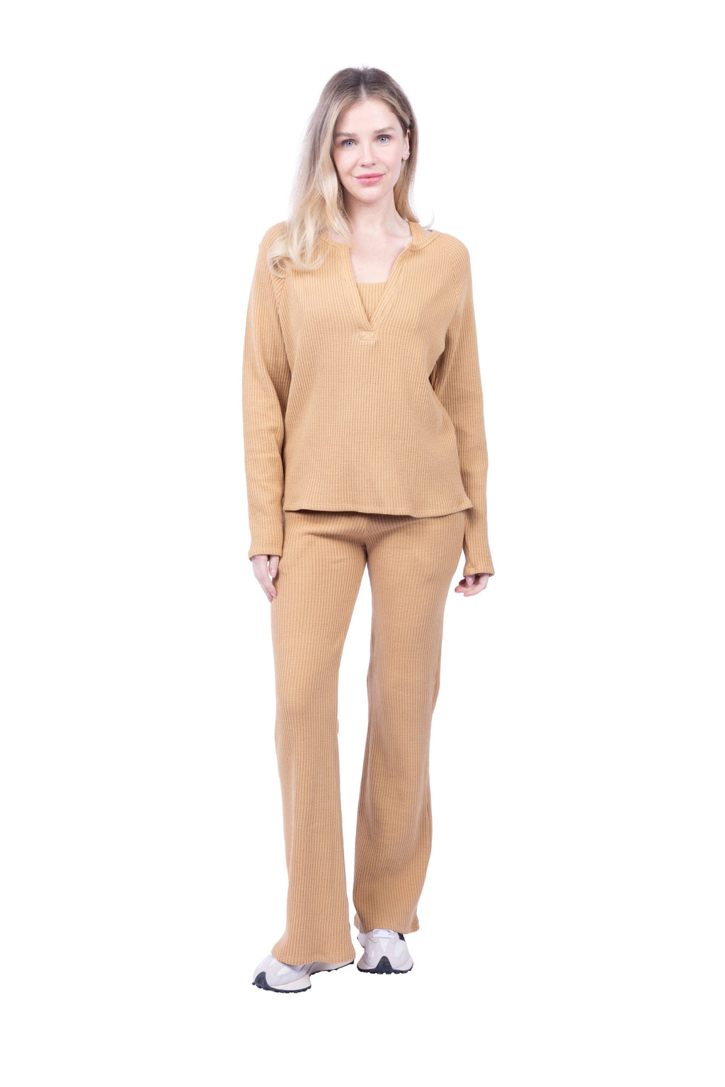 Jules Organic Cotton Waffle-Knit Drawstring Pants