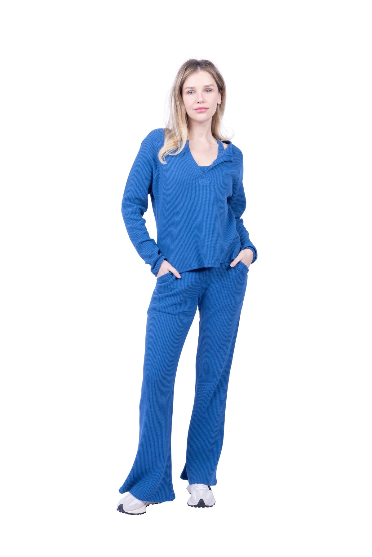 Jules Organic Cotton Waffle-Knit Drawstring Pants