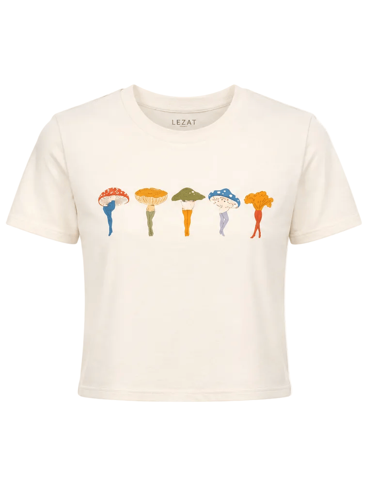 Dancing Shrooms Organic Cotton Cropped Tee