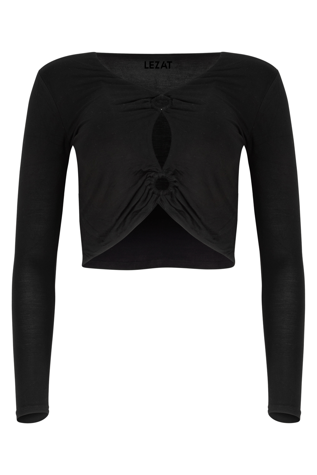 Melli TENCEL™ Modal Cutout Long-Sleeve Crop Top - Black