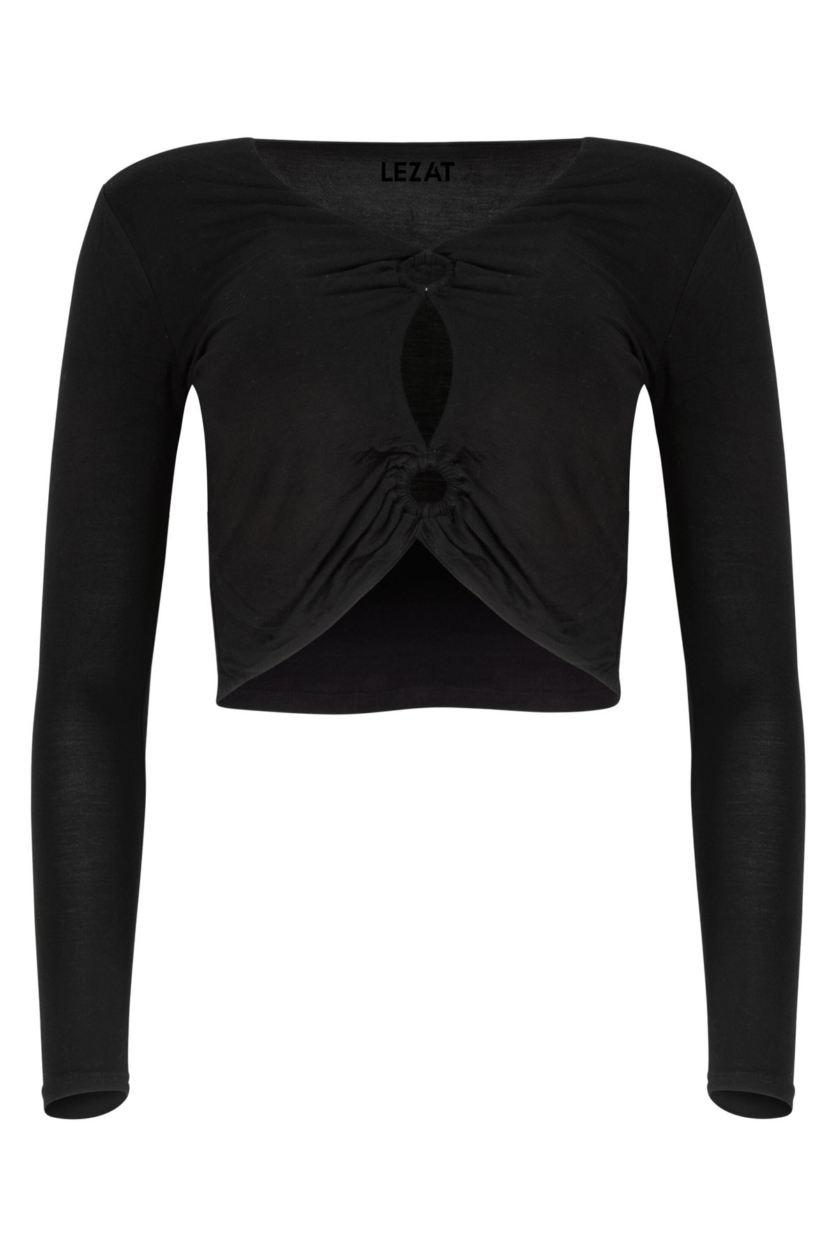 Melli TENCEL™ Modal Cutout Long-Sleeve Crop Top - Black