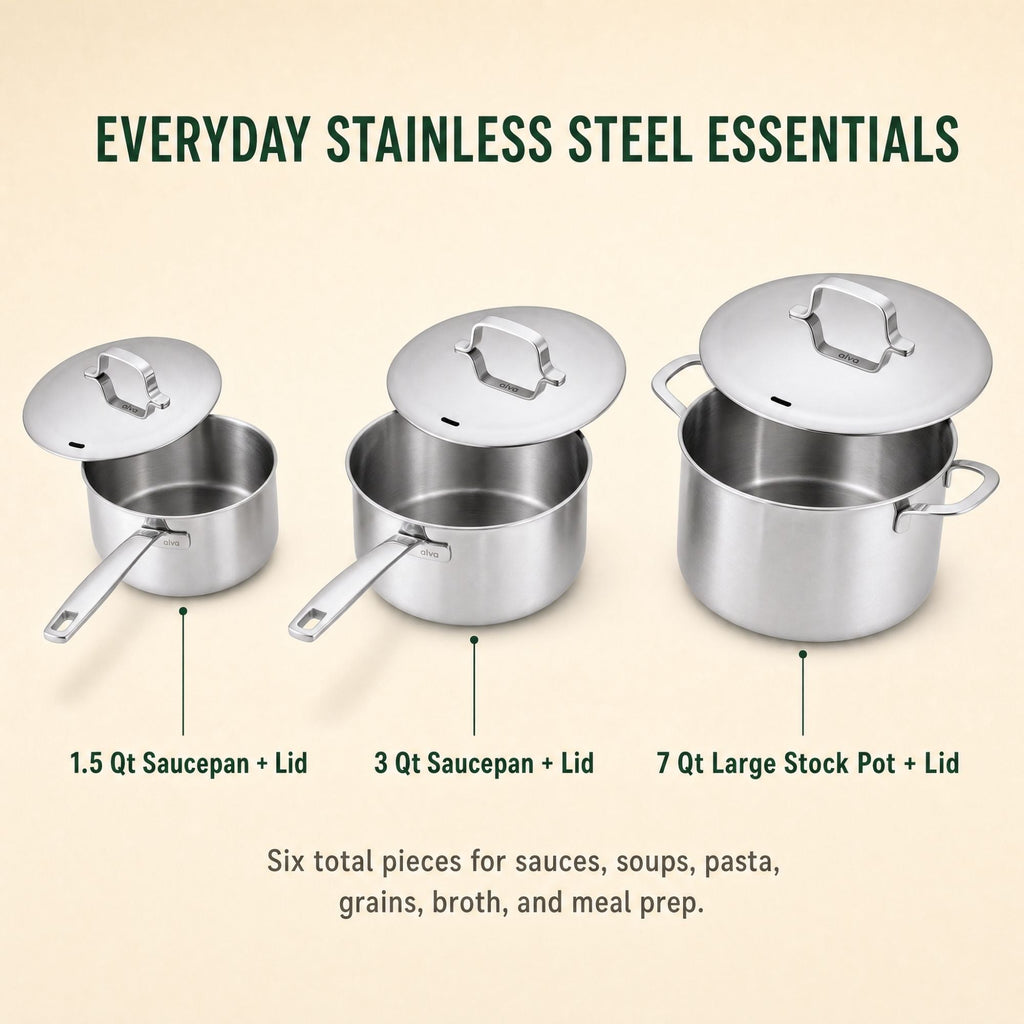 5-Ply Stainless Pot Set, 6-Piece
