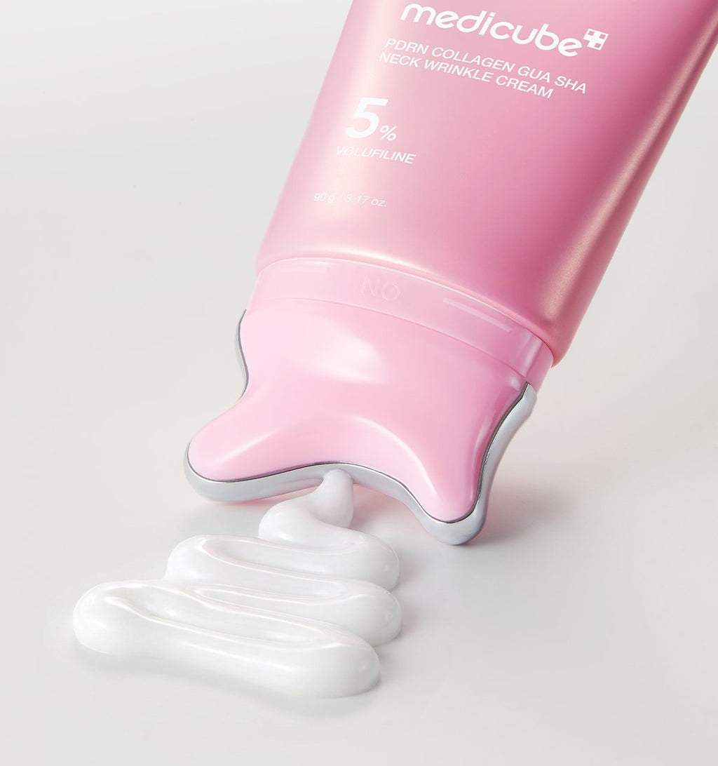 Medicube PDRN Collagen Gua Sha Neck Cream | Built-In Stainless Steel Applicator | 90g