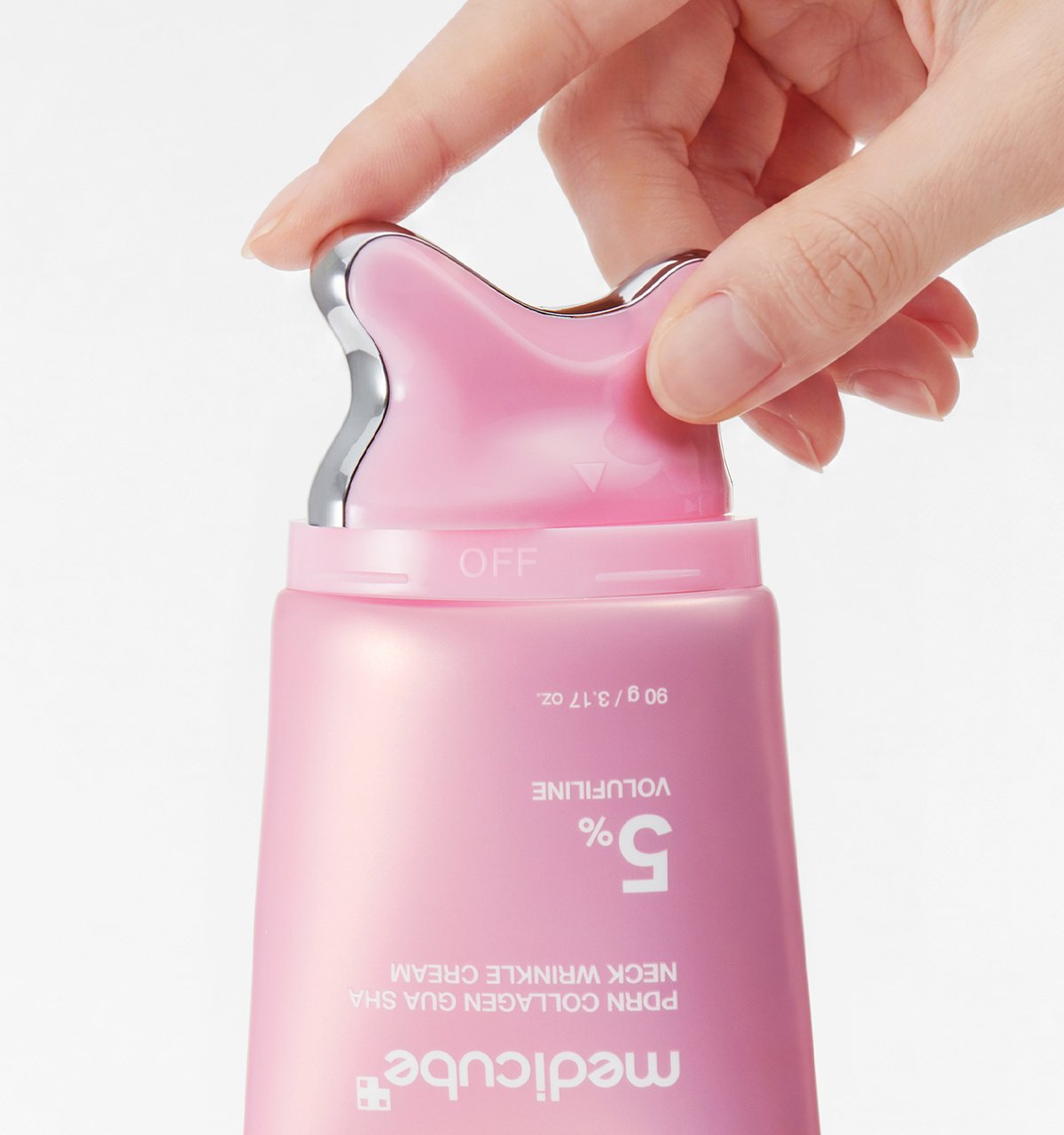 Medicube PDRN Collagen Gua Sha Neck Cream | Built-In Stainless Steel Applicator | 90g