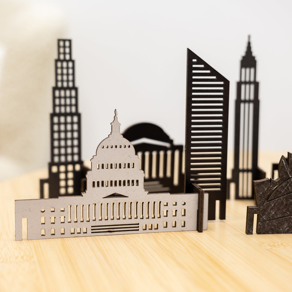 Wooden Travel Decor Memory City – USA Buildings