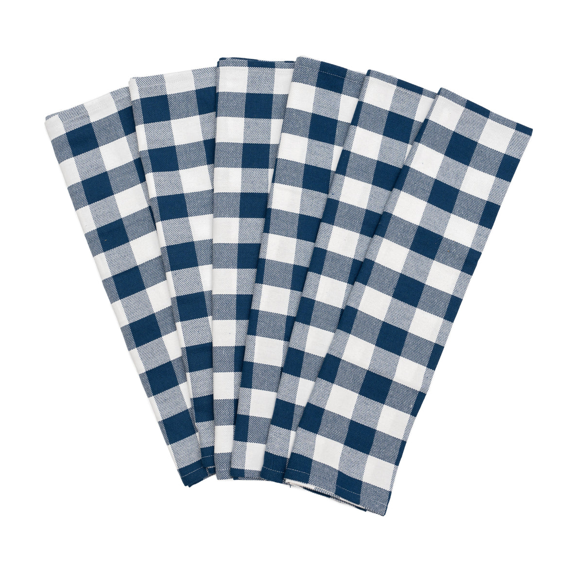 100% Organic Cotton Plaid Kitchen Towels | Set of 6 | 20”×28” | Chemical-Free
