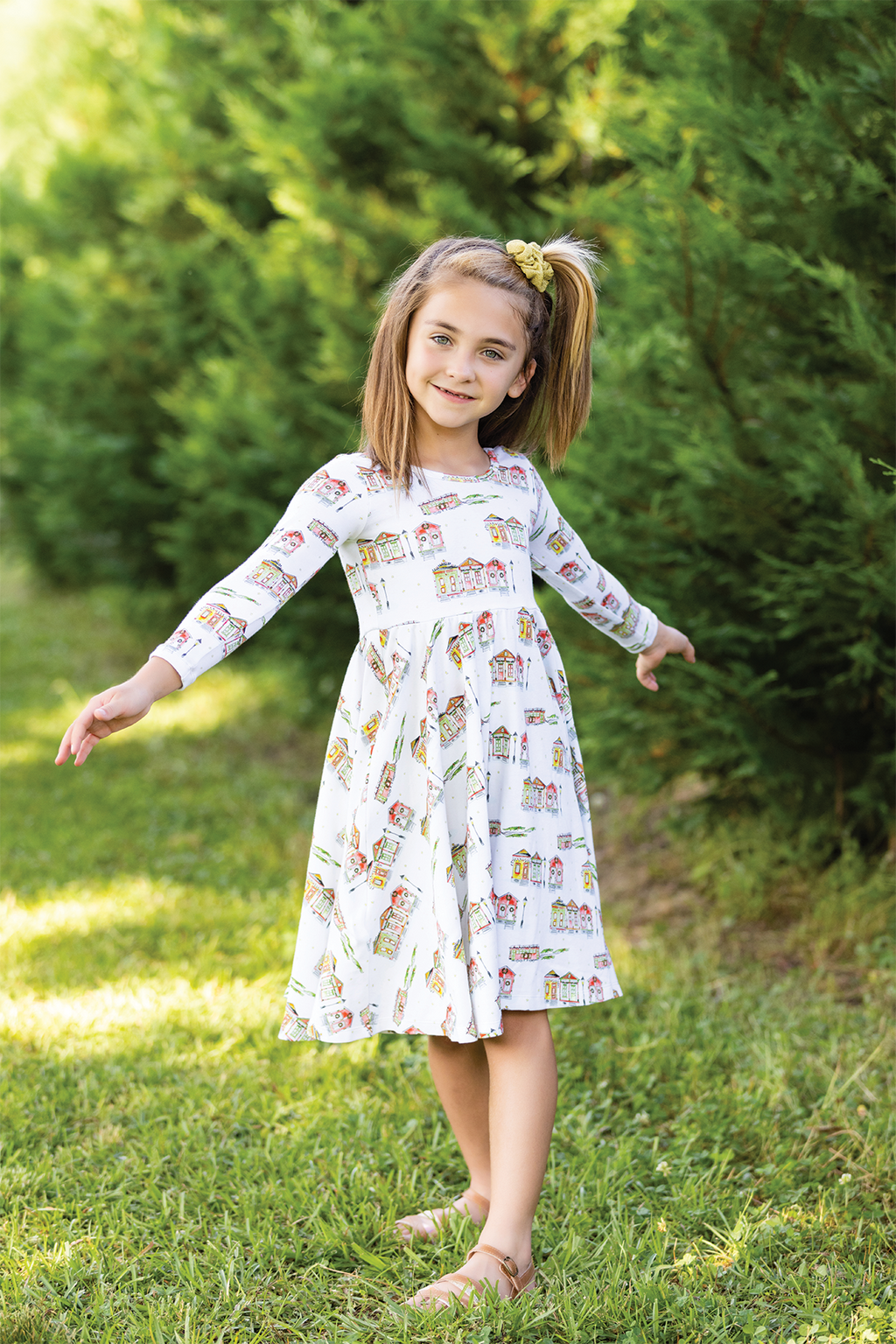 Bayou Wonderland Organic Cotton Kids’ Christmas Twirl Dress