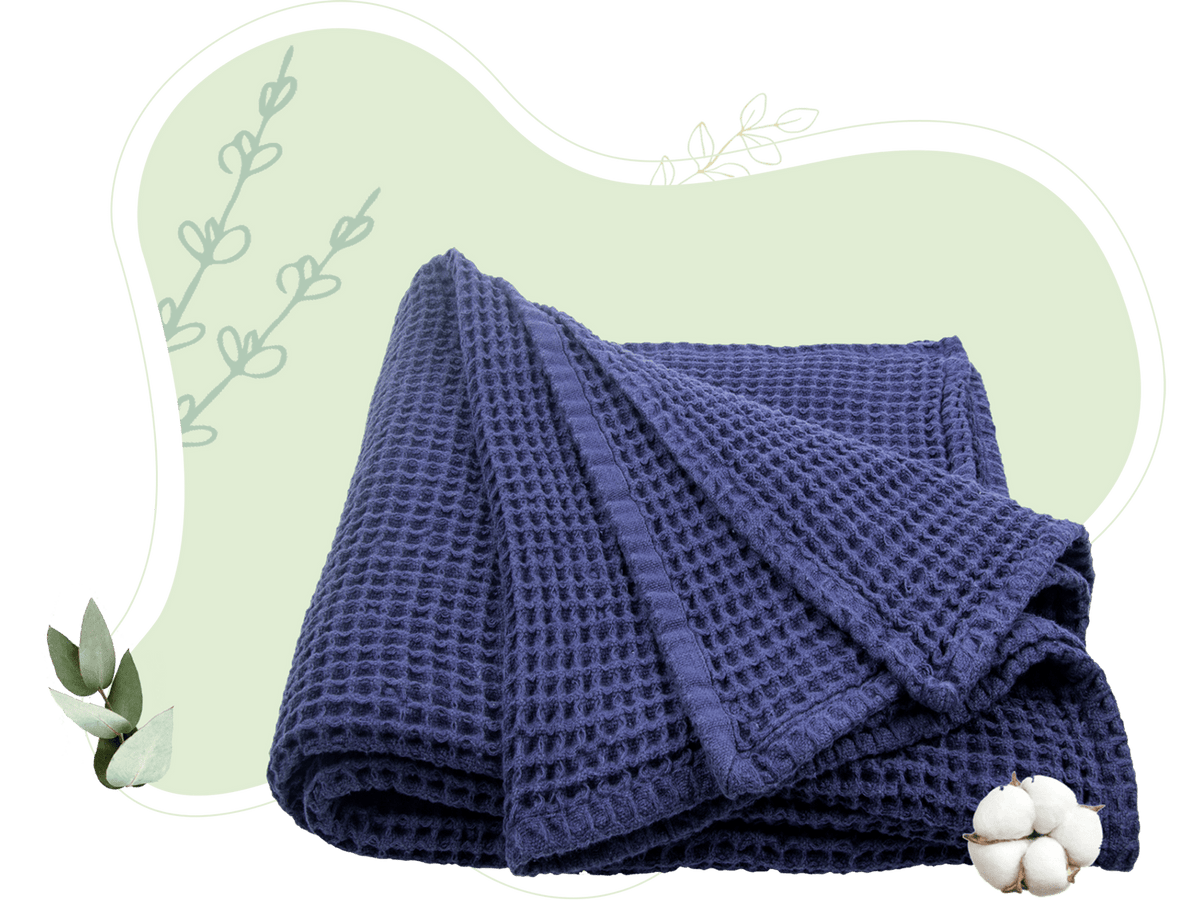 Organic Cotton Waffle Weave Throw Blanket