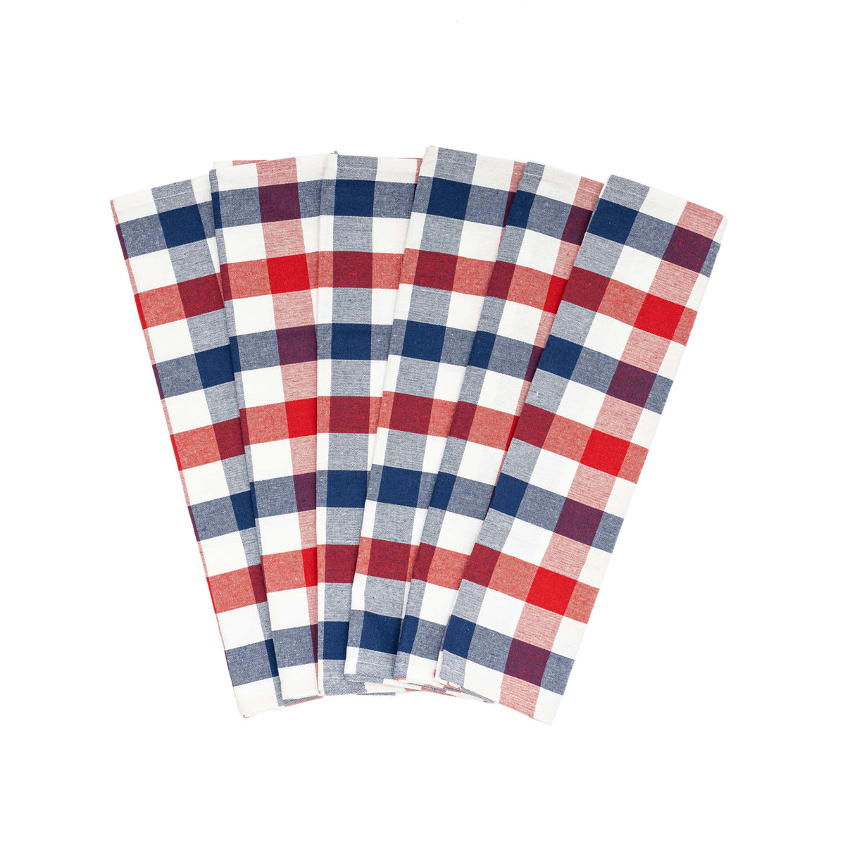 100% Organic Cotton Plaid Kitchen Towels | Set of 6 | 20”×28” | Chemical-Free