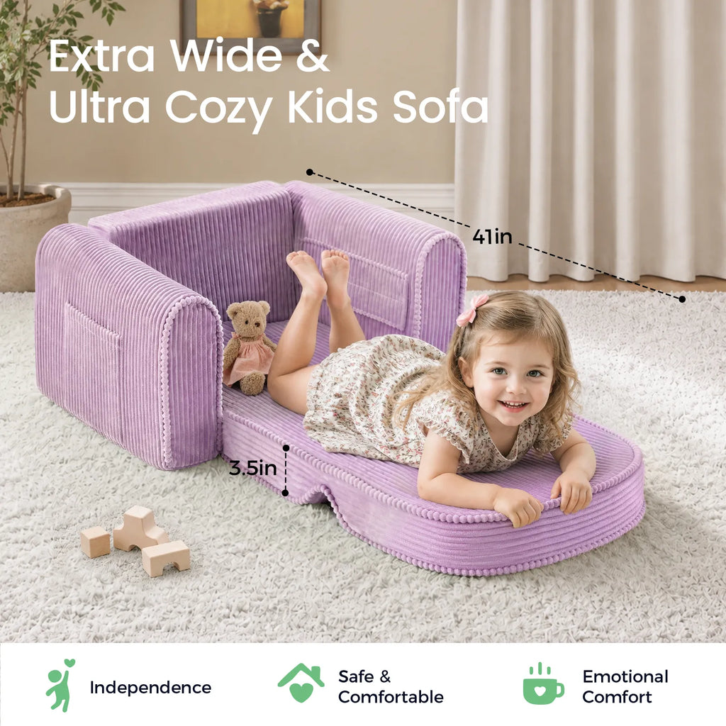 Tiny Land® GentleSnug Corduroy Kids Flip-Out Chair