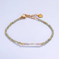 Stainless Steel Biwa Freshwater Pearl Multifaceted Crystal Gemstone 7 Inch Bracelet | WA-3131