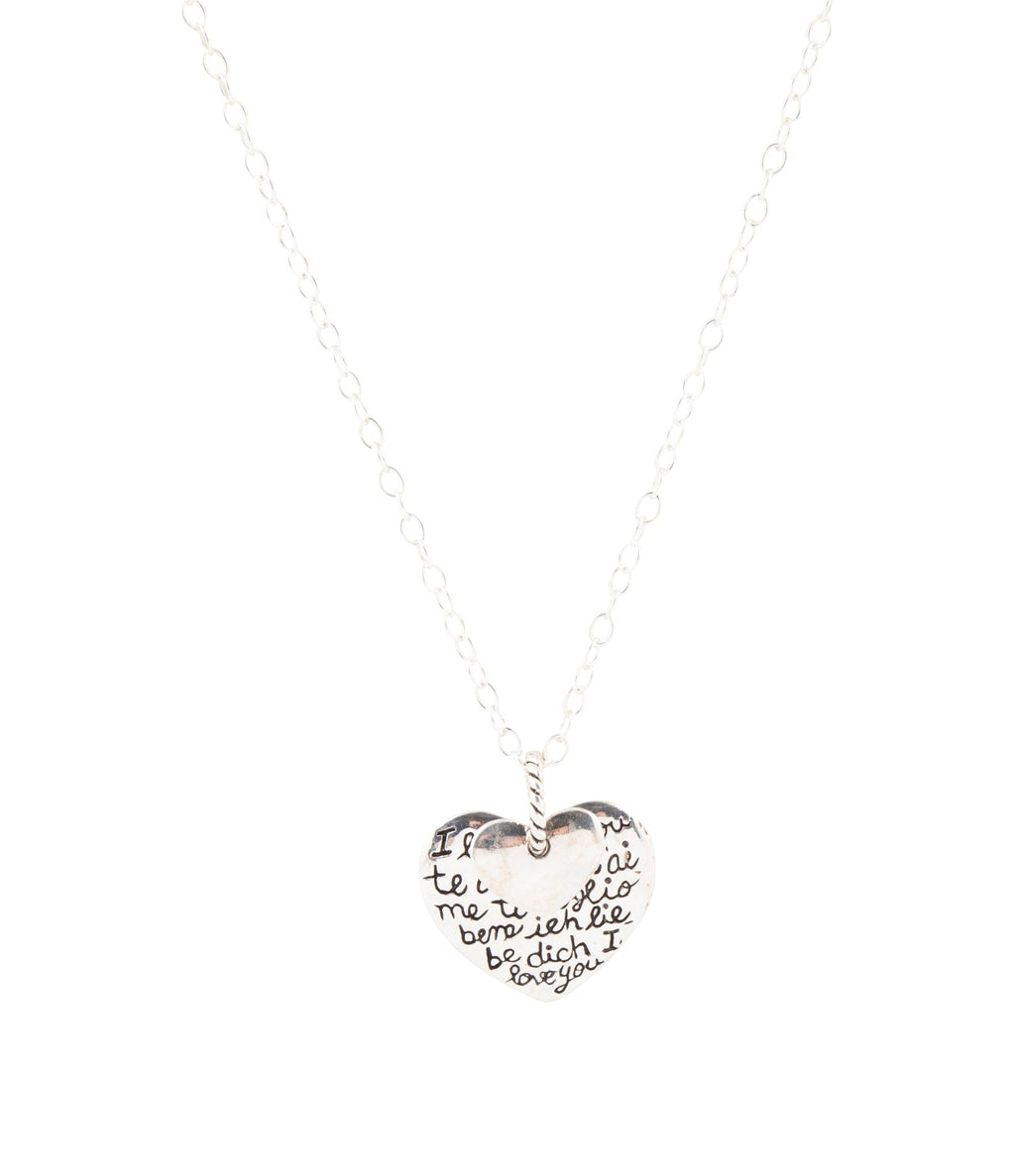 Sterling Silver Engraved Heart Pendant Neckalce
