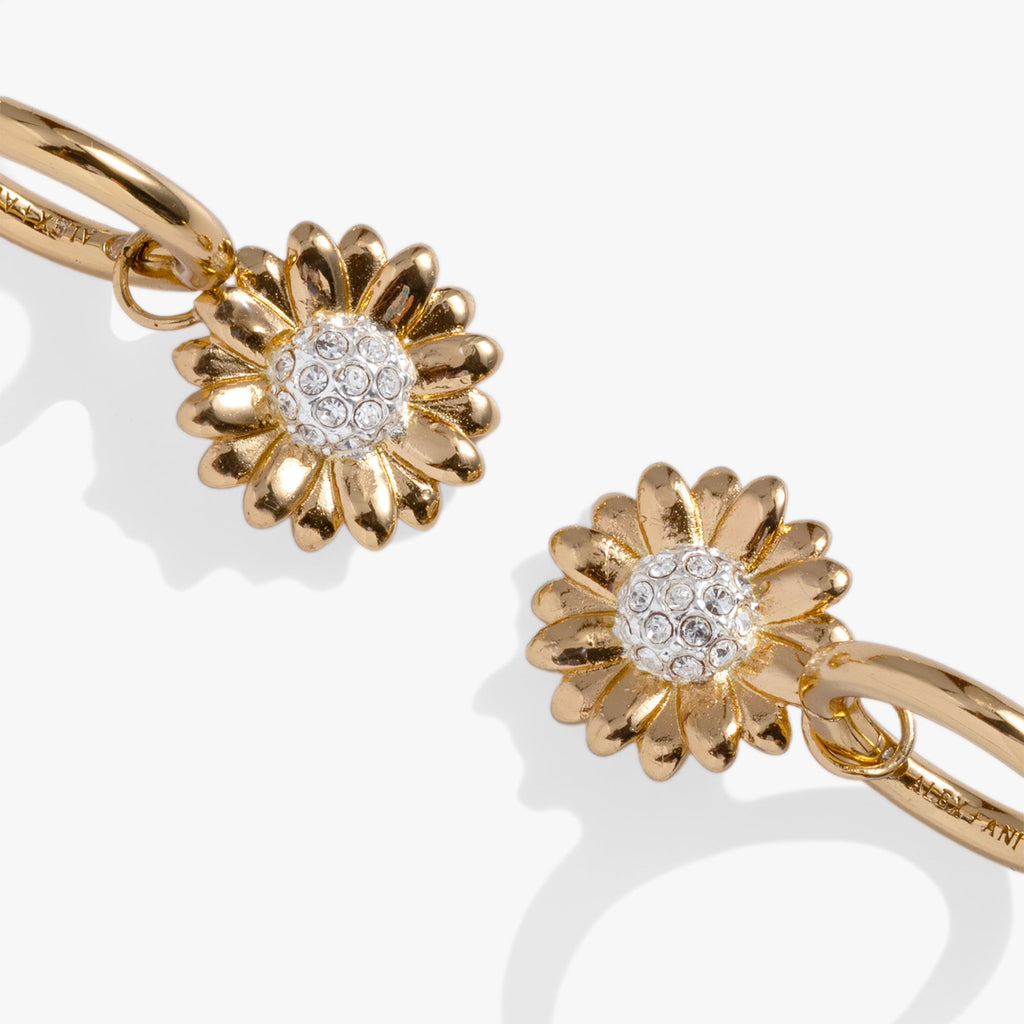 Sunflower Huggie Hoop Earrings