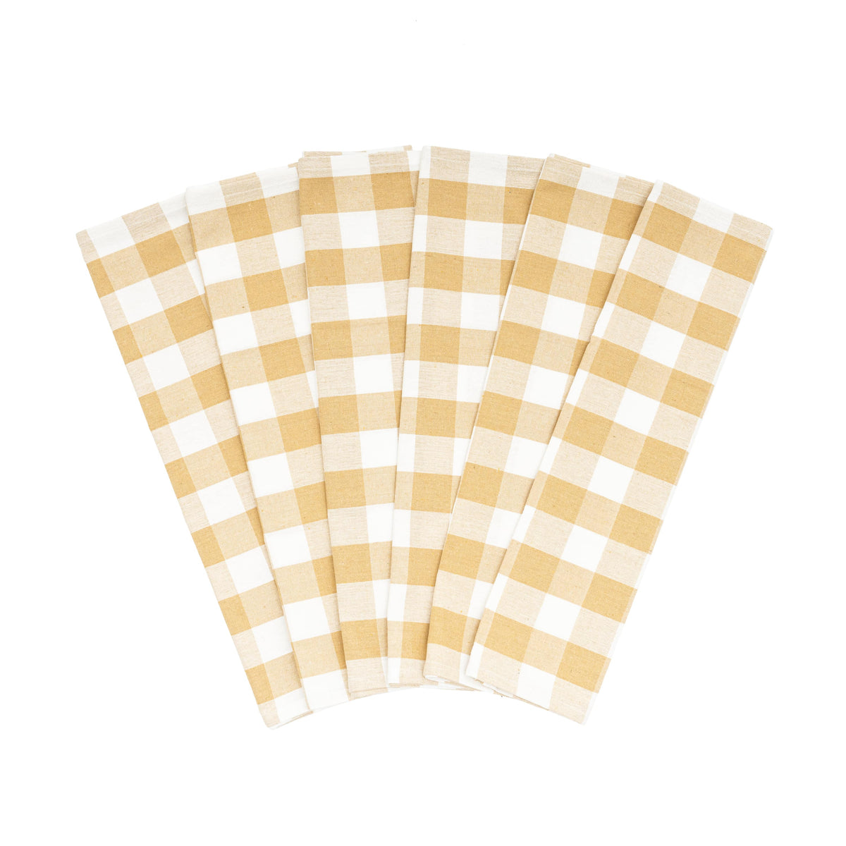 100% Organic Cotton Plaid Kitchen Towels | Set of 6 | 20”×28” | Chemical-Free