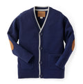 Tipped Organic Cardigan with Elbow Patches