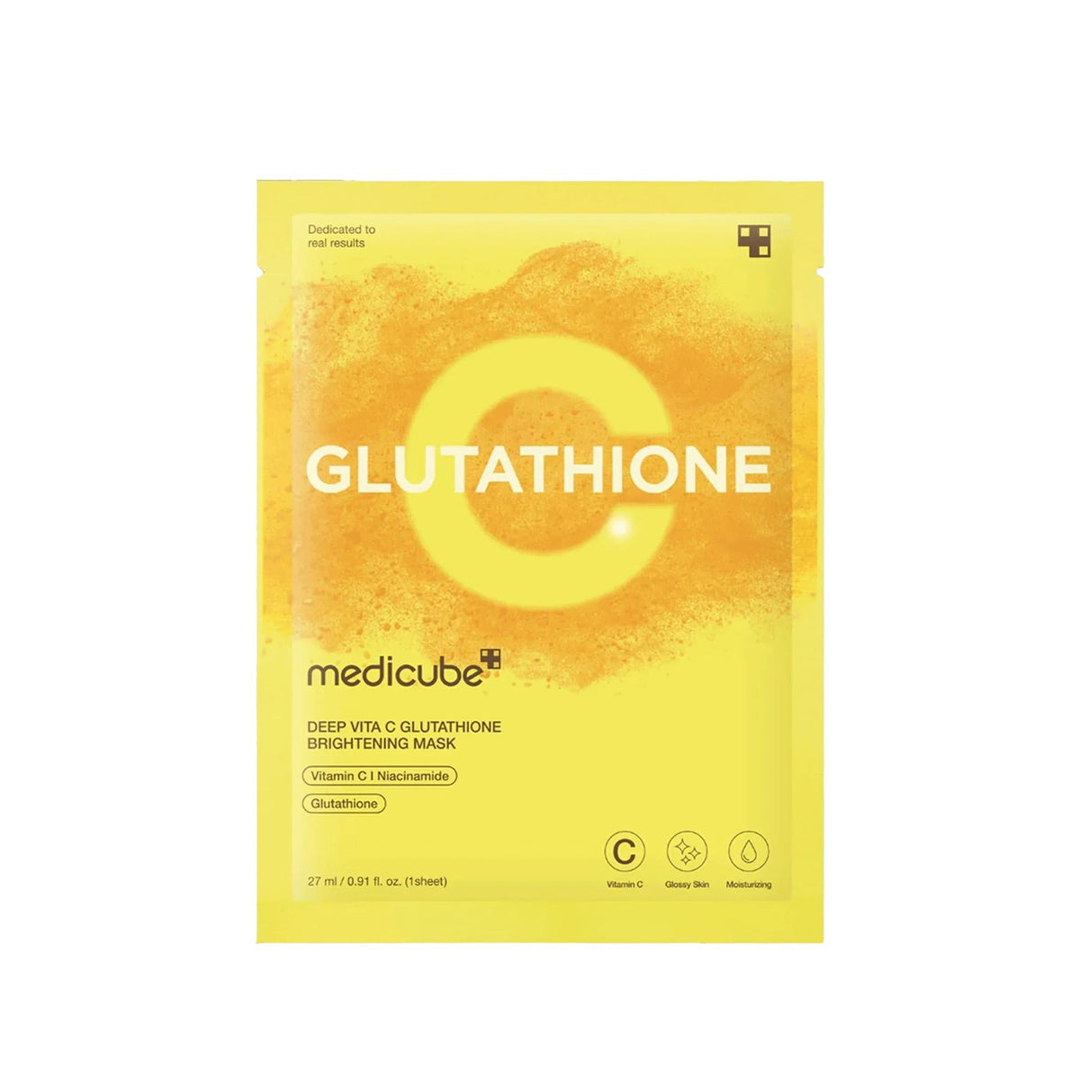 Medicube Deep Vita C Glutathione Brightening Mask | Vitamin C & Glutathione Sheet Mask | Korean Skincare | 27ml