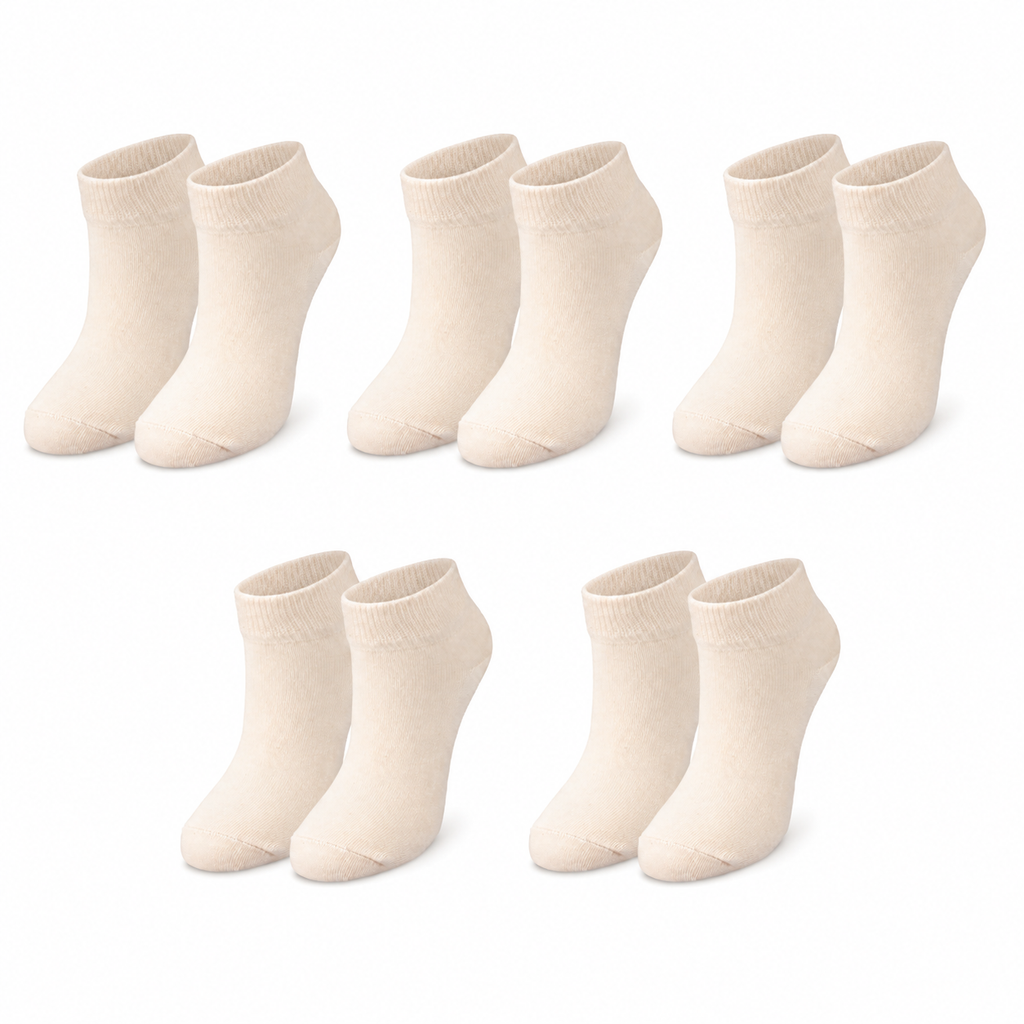 tittimitti Kids' 98% Organic Cotton Ankle Socks | 5-Pack | Ages 1–12