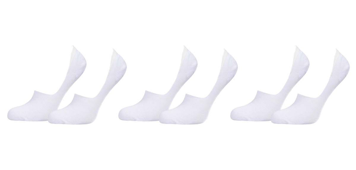 Set of white socks arranged in a row on a white background