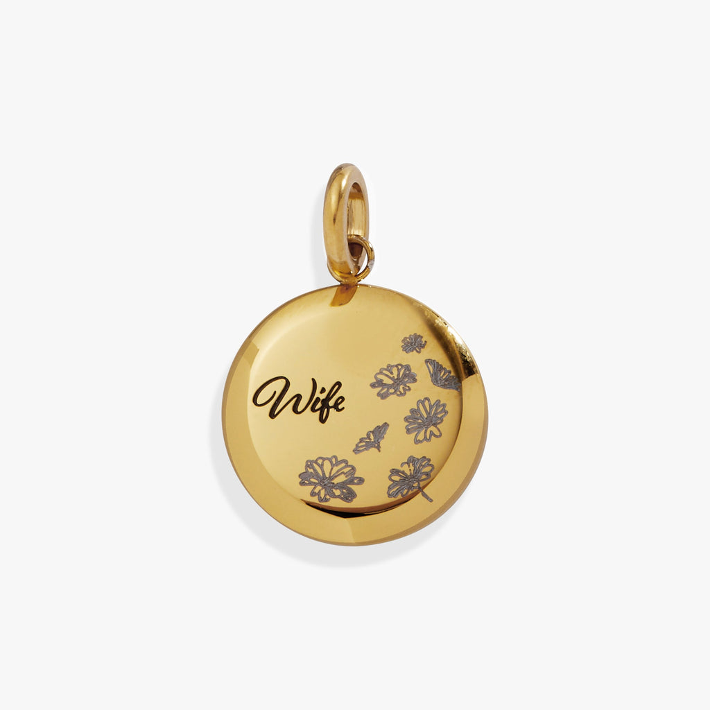Wife Flower Disc Charm