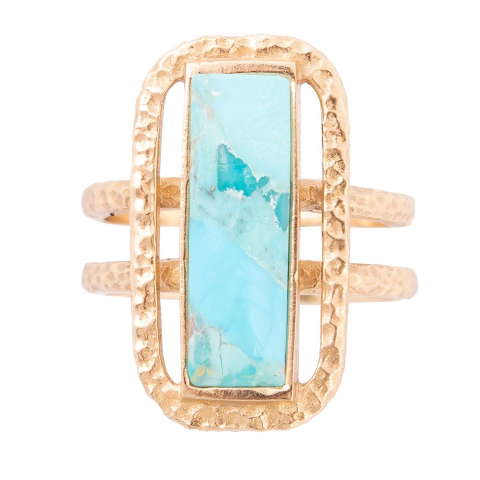 Willa Blue Turquoise Golden Statement Ring