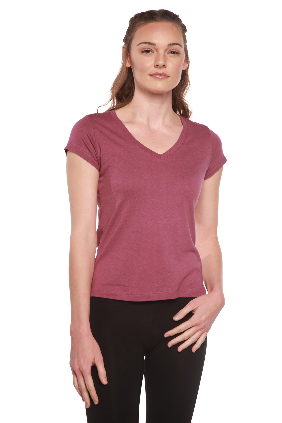 Women's Bamboo V-Neck Cap Sleeve Tee | Organic Cotton