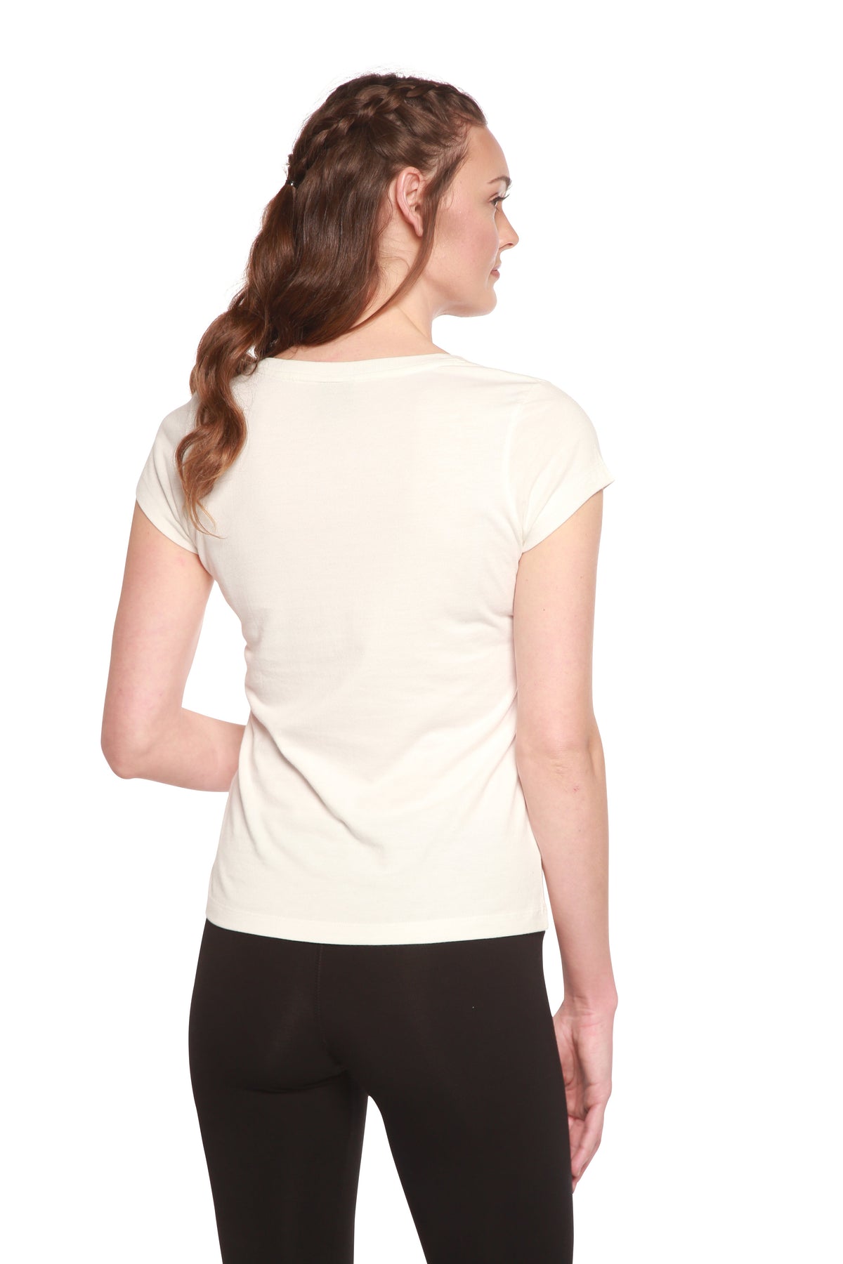 Women's Bamboo V-Neck Cap Sleeve Tee | Organic Cotton