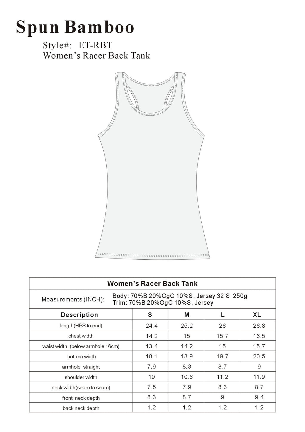 Women's Bamboo Racerback Tank | Organic Cotton Blend