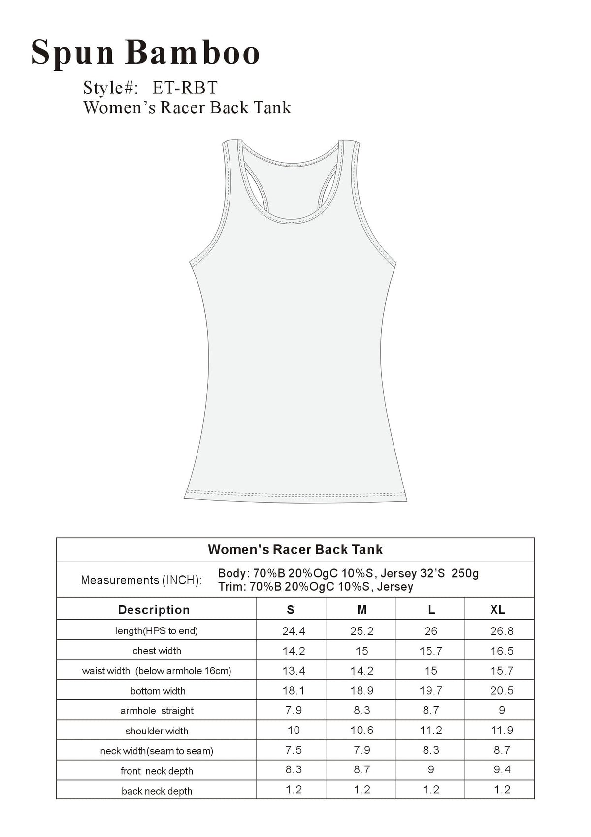 Women's Bamboo Racerback Tank | Organic Cotton Blend